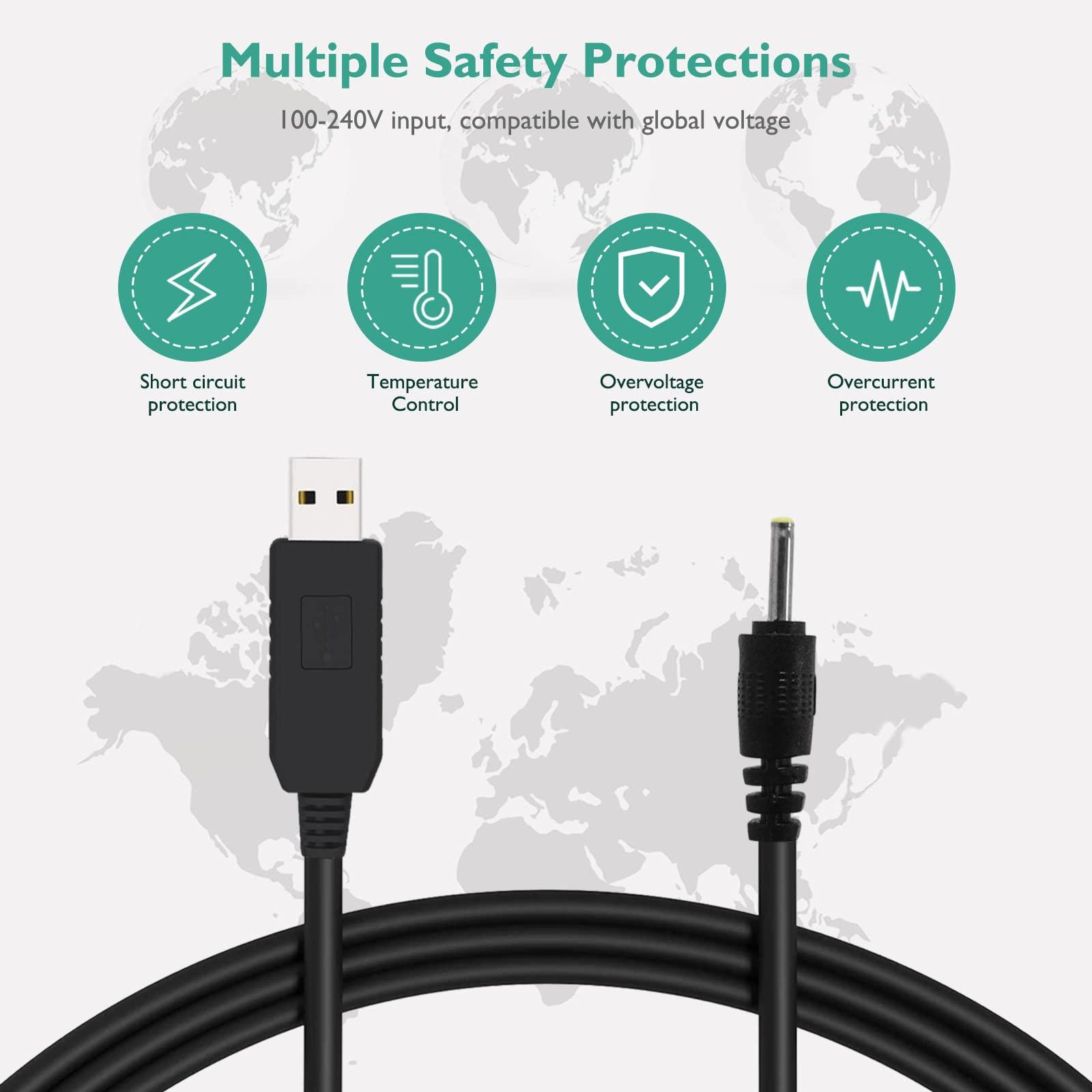 Lnauy for Braun Beard Trimmer Charger, Power Cord Compatible with Braun MGK3010 MGK3020 MGK3021 MGK3025 MGK3210 MGK3220 MGK3221 MGK3225 MGK3921 5V to 2.3V Replacement Charging Cable Adapter