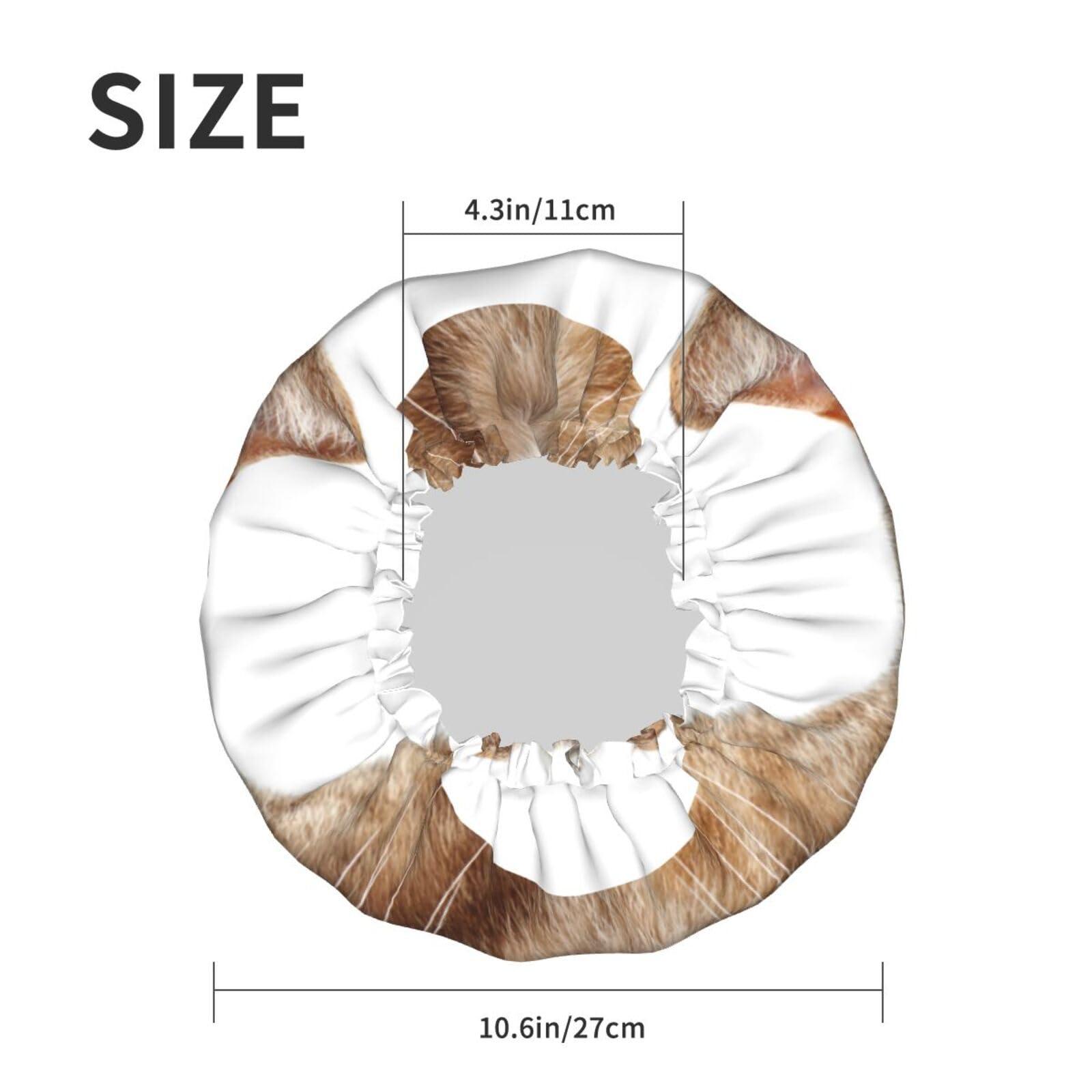KArFri funny cat Large Shower Cap For Women Men Reusable Shower Caps Waterproof Shower Cap For Braids & Long Hair shower bonnet with PEVA lined&Elastic Band Fashion showercap