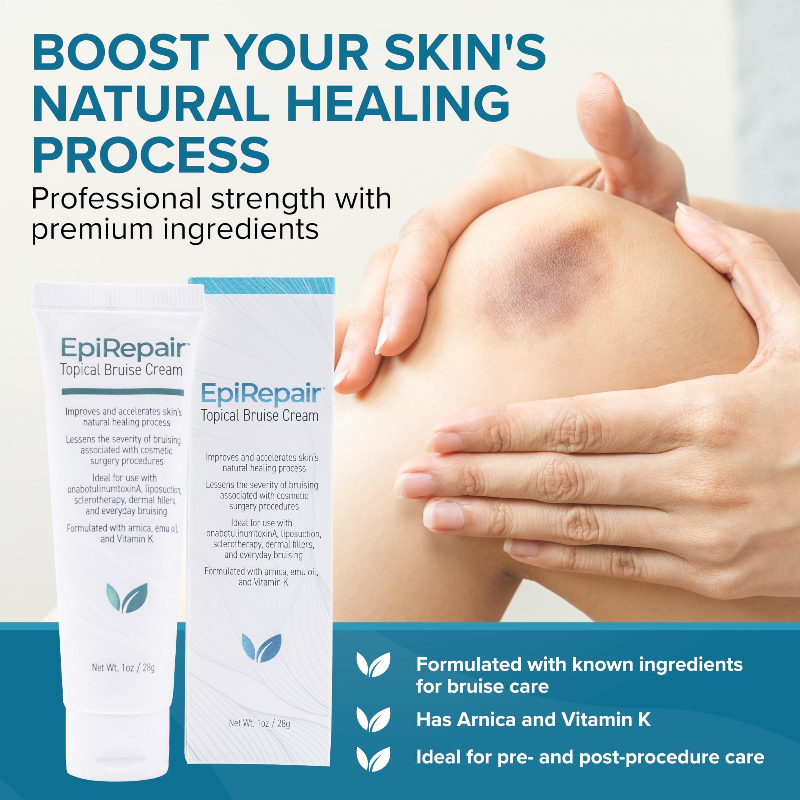 BIODERMIS EpiRepair Premium Bruise Cream - Formulated with Clinically Proven Arnica Oil & Vitamin K to Help Lessen & Remove Bruises in Cosmetic Surgery Procedures - Enhanced with Emu Oil, Vitamin E & Green Tea
