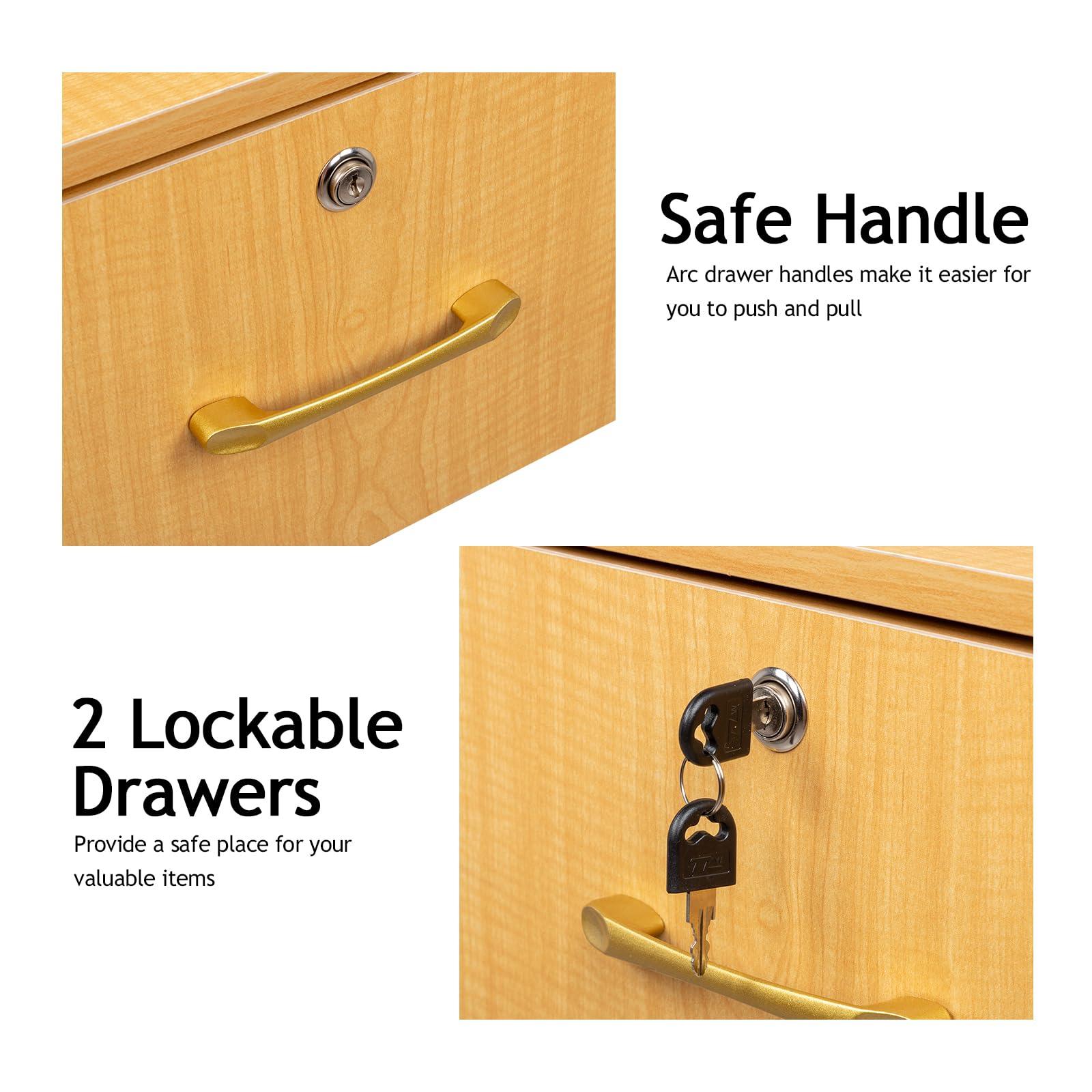 WEI WEI GLOBAL Wall Mounted Salon Station - Barber Station - Hair Salon Cabinet - Salon Stations for Hair Stylist - Beauty Spa Salon Equipment - Salon Furniture with 2 Lockable Drawers and 3 Tool Holders - Wood