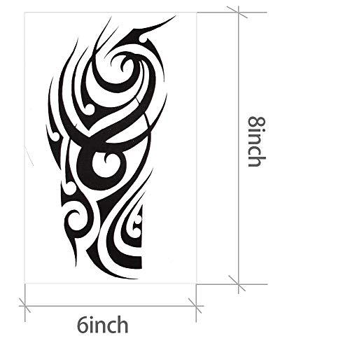 AWLEE Temporary Tattoos for Men Women Black Large Tribal Totem Body Art Makeup Stickers Half Arm Fake Tattoo Waterproof Removable (Pattern4)