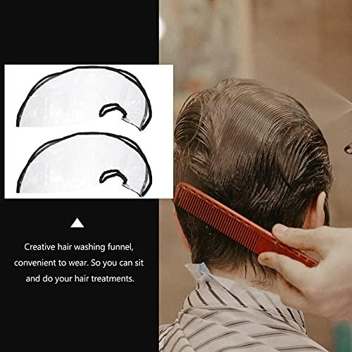 HEALLILY HEALLILY 2pcs Hair Shampoo Funnel Hair Washing Funnel Apron Hair Dye Cape Rinse Shampoo Washing Tool for Upright Position Washing Elderly Home Salon Black