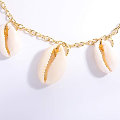 Bomine Bomine Boho Tassel Head Chain Shell Hair Chain Gypsy Headpiece bulk Festival Hair Accessories for Women and Girls (Gold)