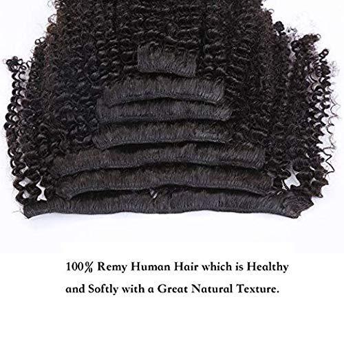Loxxy Loxxy Afro Kinky Curly Clip In Hair Extensions Natural Black Hair Clip Ins Virgin 3C 4A Clip In Hair Extensions For African Black Women 8A Grade Kinkys Curly Human Hair Clip Ins 10 Inch