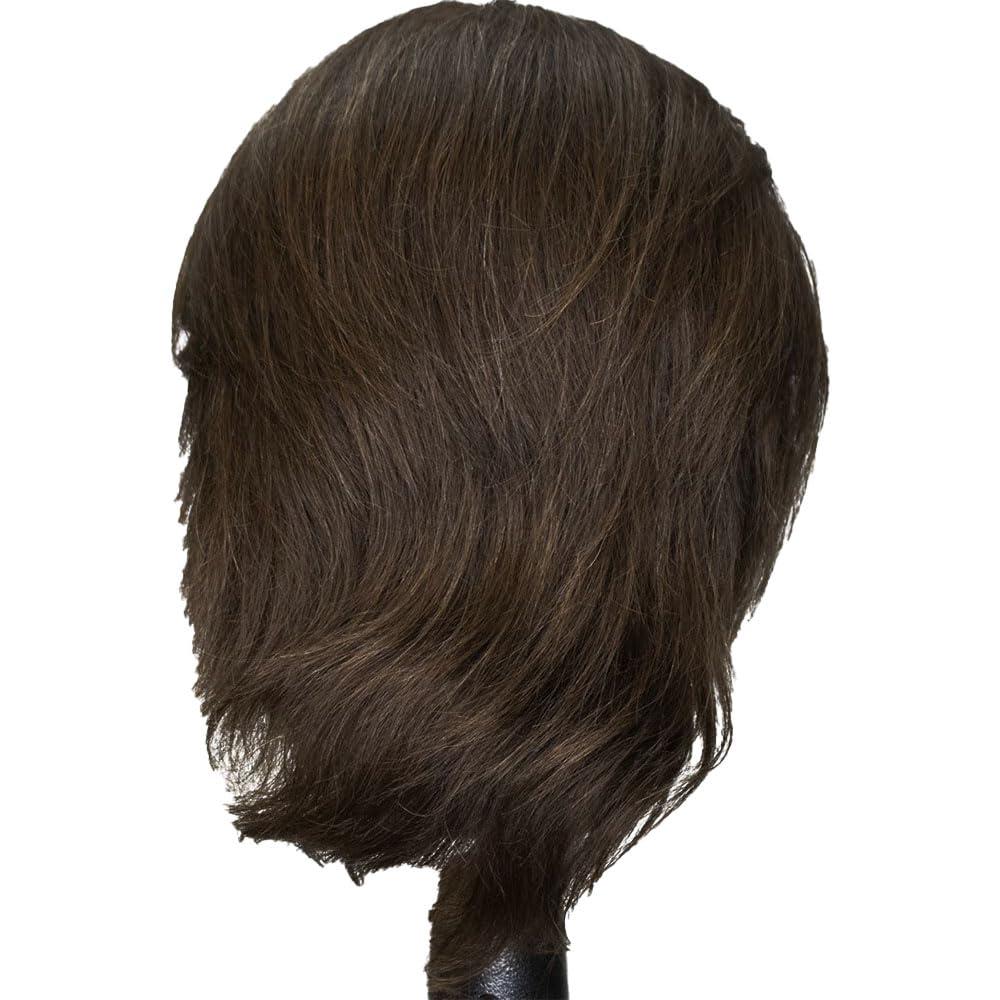 Hair Art Cosmetology Practice Head with 14 Inch Hair,100% European Human Hair, Professional Quality Training Mannequin for Styling Techniques,
