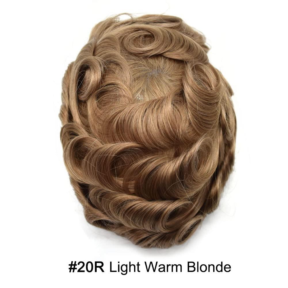 Generic Hair System For Men Toupee Human Hair Replacement All Poly Mens Hair Piece 0.1mm Skin PU Hairpieces For Man Hair Unit Grey Brown Black Patch Wigs (7\"X9\", 20R)