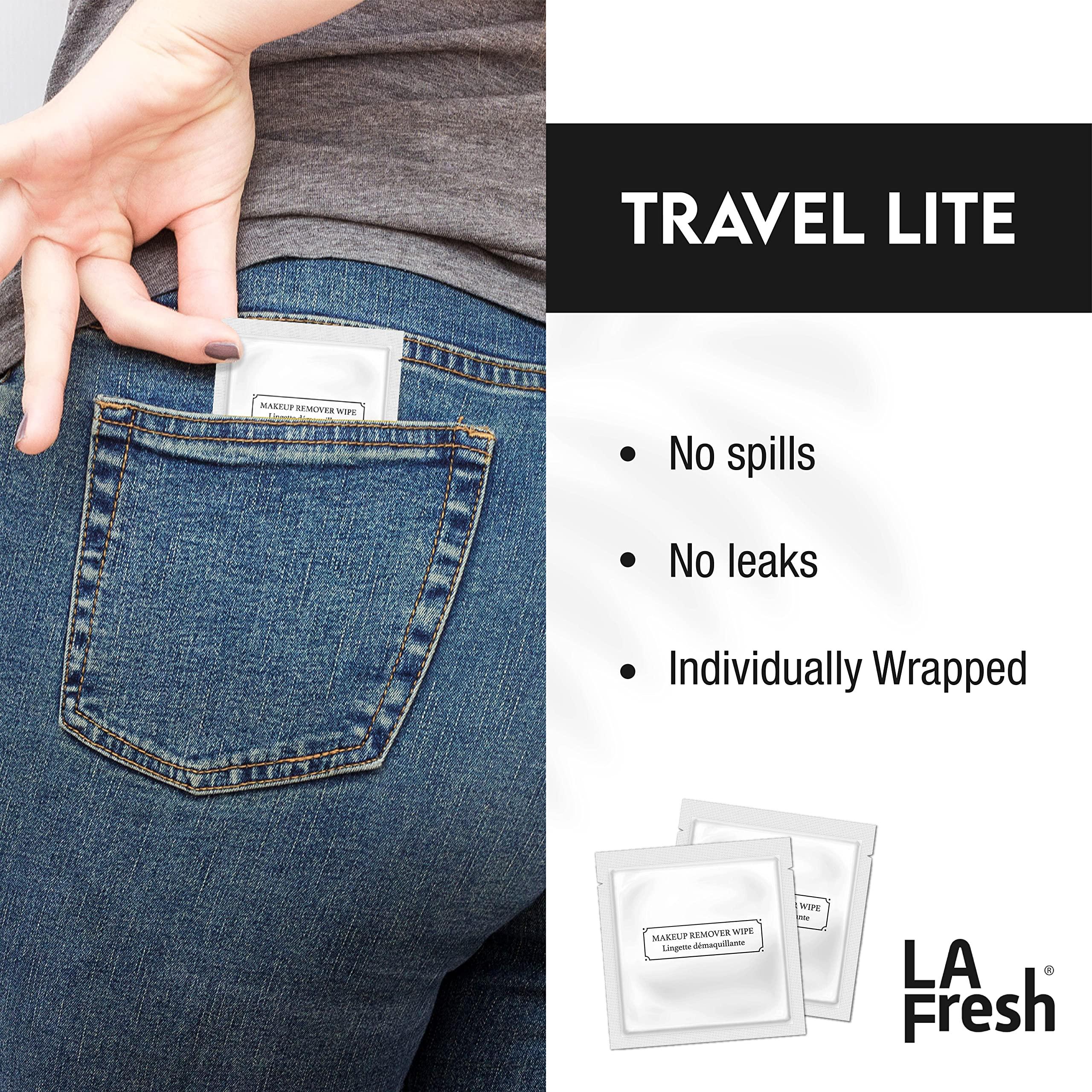 La Fresh La Fresh Hotel Premium Paraben-Free Makeup Remover Wipes - White, With Light Flora Scent 8x6" Wet Wipes - 500 Wipes, Skin Care Travel Essentials