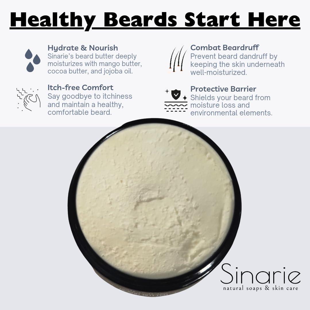 Sinarie Sinarie Whipped Beard Butter for Men - Hydrating Nourishing Repair for Hair, 4 oz., 1 count - Beard Conditioner, Beard Butter, Beard Oils, Beard Balm