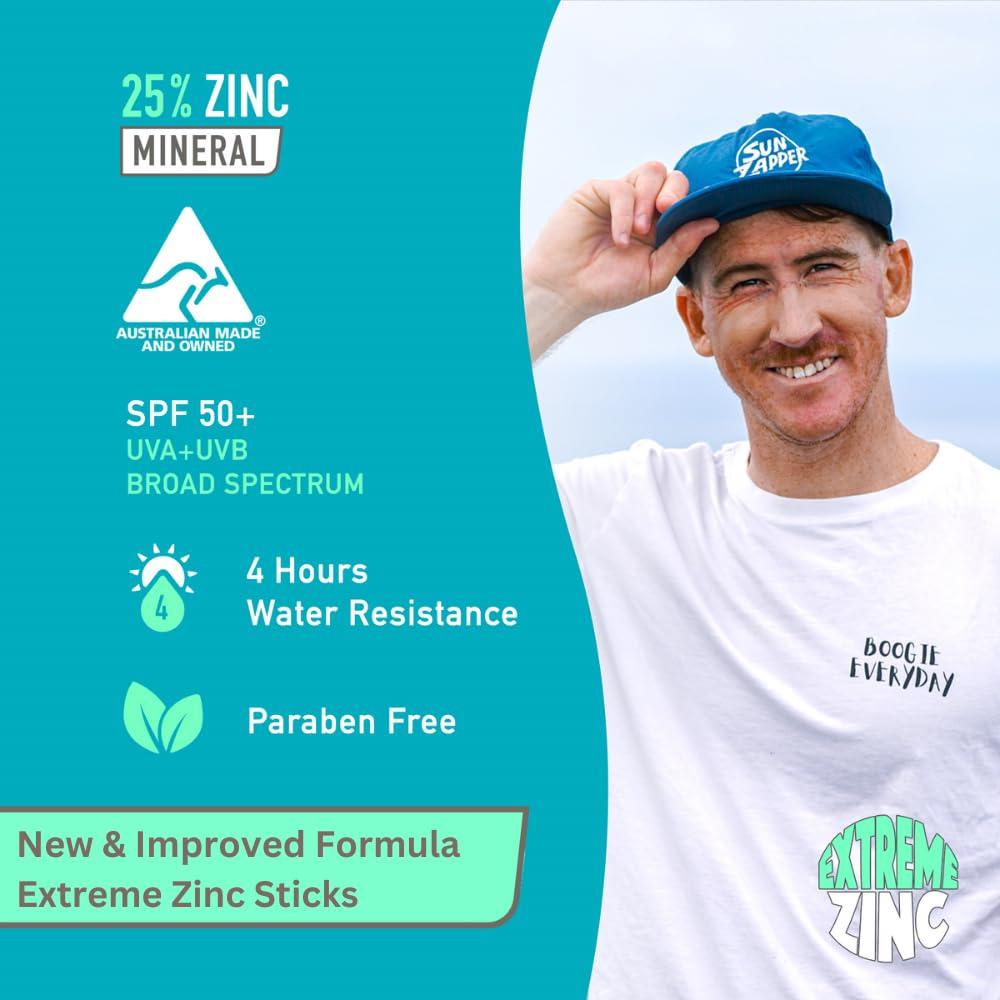 Sun Zapper Sun Zapper (Tan) Extreme Zinc Mineral Sunscreen Stick  Tan Skin Tone SPF50+ UVA/UVB Protection  Made in Australia