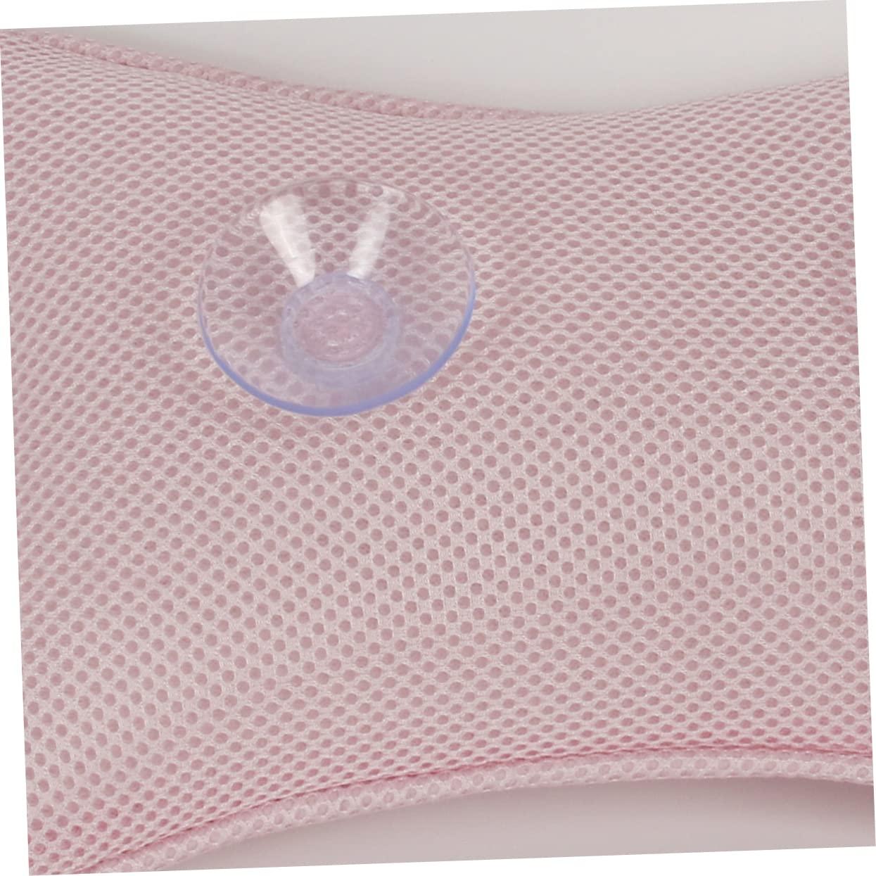 Mobestech Mobestech 2 Pcs Tub Pillow Cushion Canopy Bathtub Drain Bath Mats for Bathroom Bath Neck Rest Ergonomic Shoulder Pillow Inflatable Bath Rugs Lumbar Support Pillow for Bathtub Tubs Cup Pink