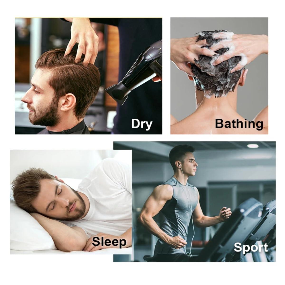 Mprosthesis Hair Toupee for Men Human Hair Wigs Mens Toupee European Virgin Human Hair Units Curly Wave Mens Wig Toupee Hair Real Human Replacement System for Man Hollywood Prosthesis Units 10\" x 8\" (#2 Dark Brown)