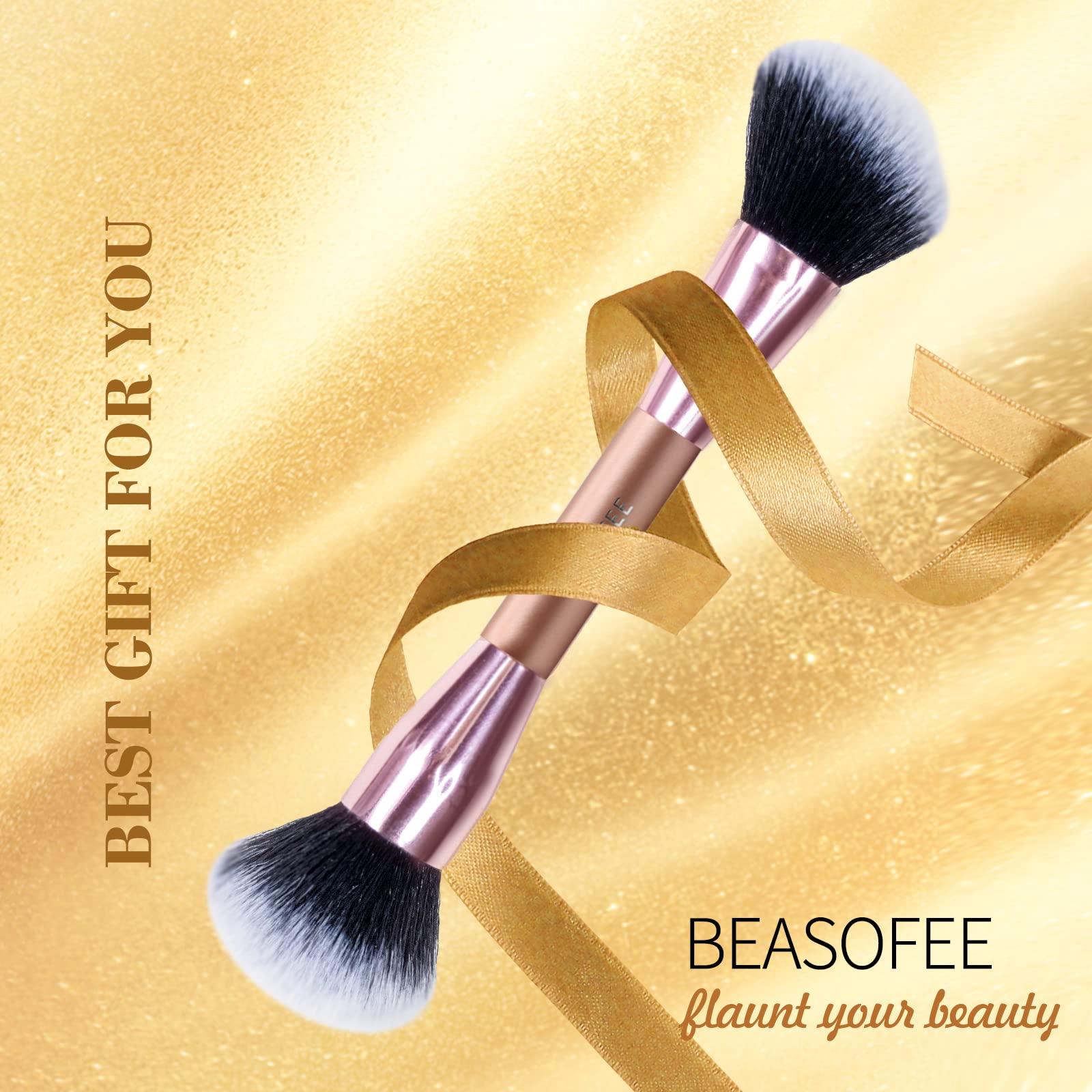 BEASOFEE Contour brushes for makeupDouble Ended Foundation Makeup Brushes for Blending Liquid Powder Concealer Cream Cosmetics Blush Contour Brush