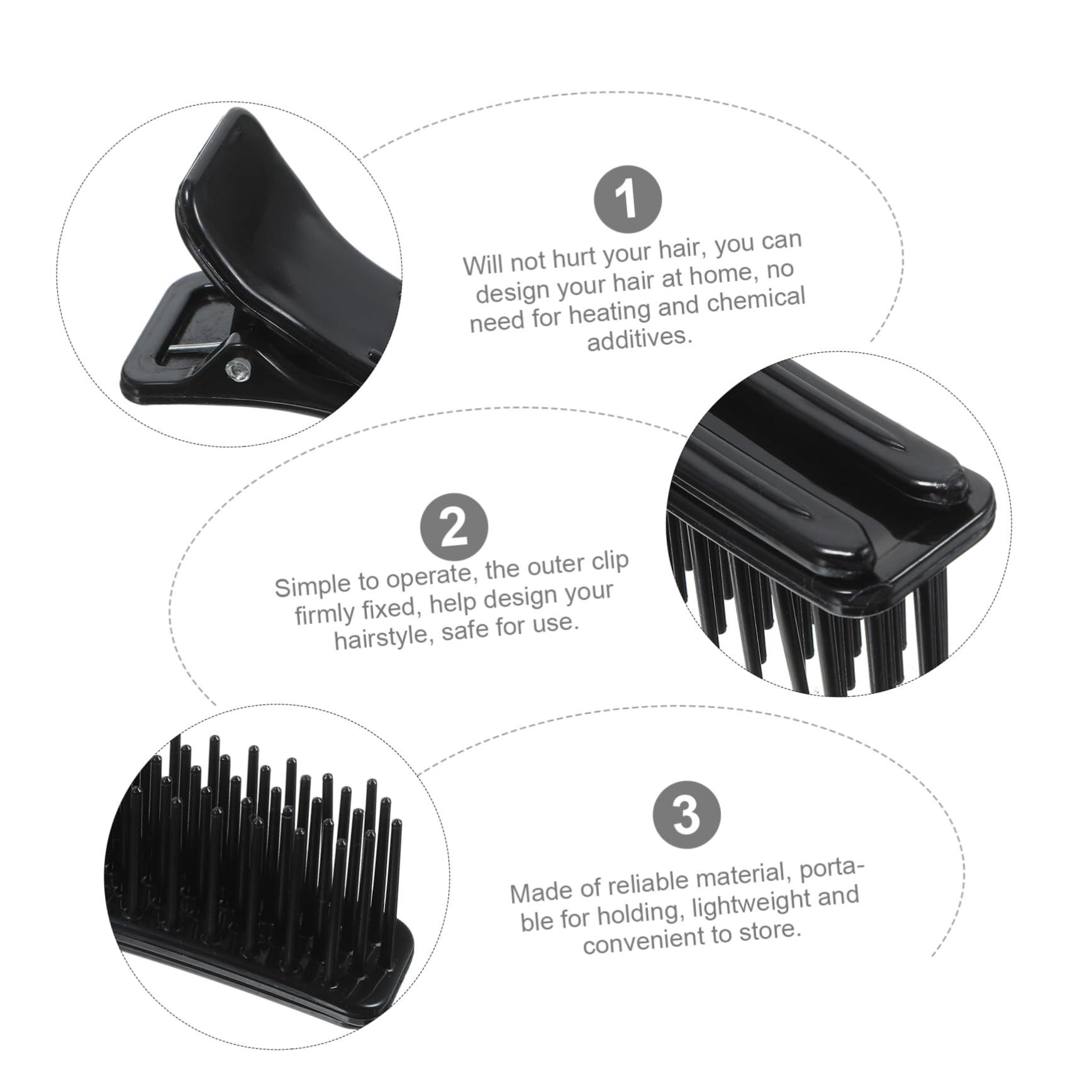 Angoily Angoily 12 Pcs Clips for Hair Salon Hair Styling Clips Hair Snap Clips Women Hair Stylist Clips Hair Straightener Comb Curler Hair Rollers Hair Clips for Styling Sectioning Plastic Black