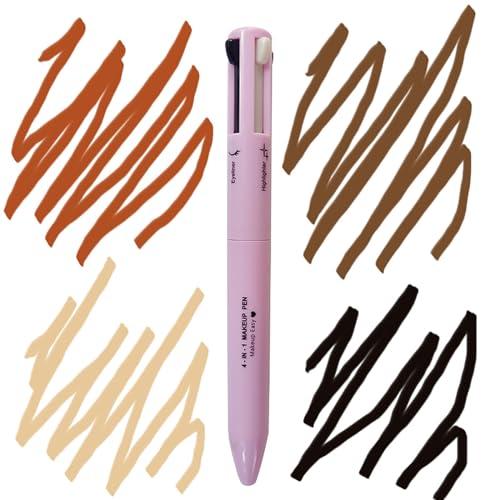 MKNZOME MKNZOME 4 in 1 Makeup Pen, 8 Colors Eyebrow Contour Eyebrow Pencil Eyebrow Pen Makeup Pencil 4 in 1(Eye Liner, Brow Liner, Lip Liner, Highlighter) Travel Beauty Makeup Pen, 2 Count