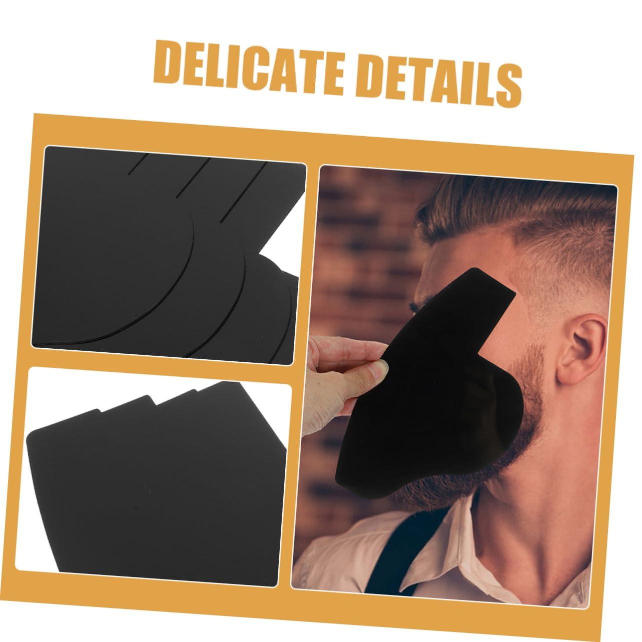 DOITOOL 3pcs Card Hairline Guide Shaping Tool Men Beard Shaping Tool Beard Shaping Template Men Hairline Enhancing Card Beard Template for Men Hairline Design Card