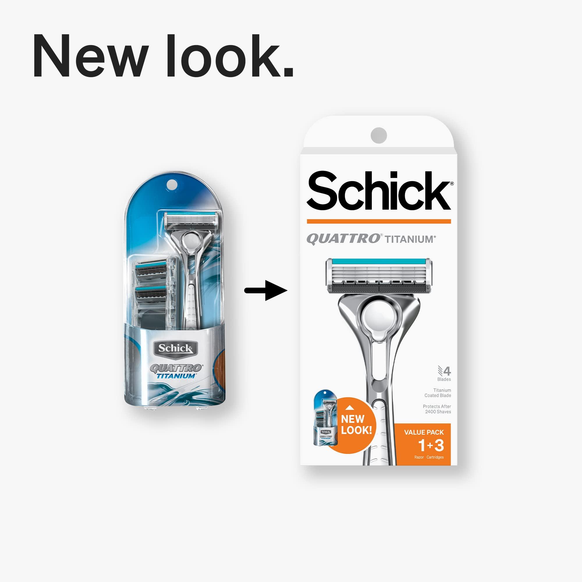 Schick Schick Quattro Titanium Razor Schick Quattro, Quattro Razor, Titanium Razor with 3 Refill Blades