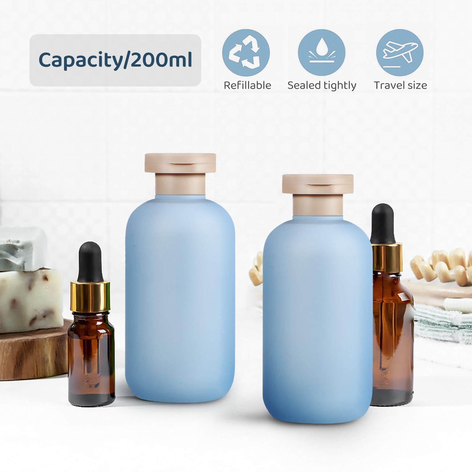 Healeved Healeved 4PCS Travel Bottles for Toiletries 200ml /6.7oz Travel Shampoo Bottles Empty Refillable Lotion Bottles Travel Size Toiletries Bottles Squeeze Bottles with Flip Cap Lotion Container