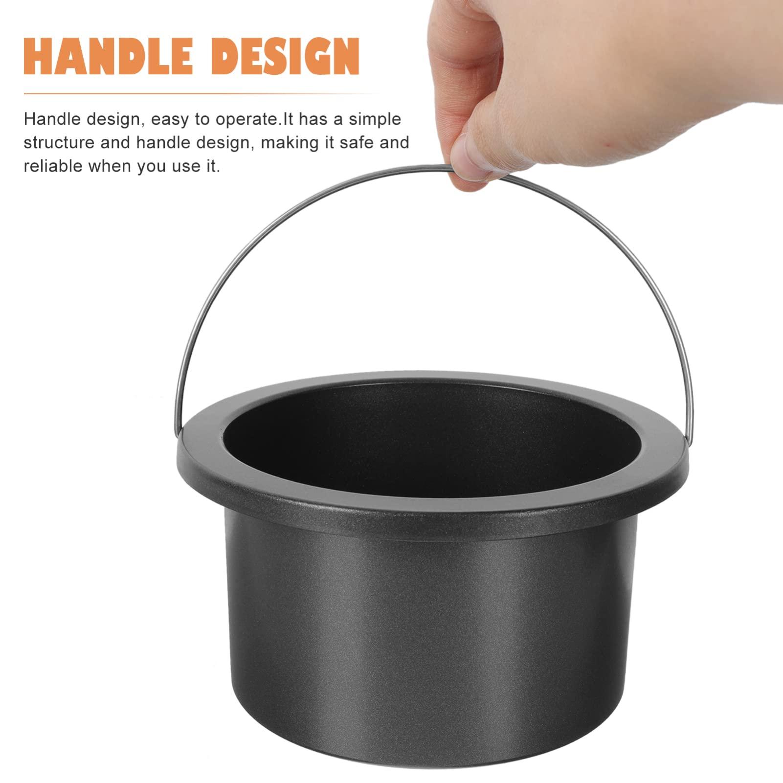 BIUDECO BIUDECO 2 Pcs Wax Melting Machine Inner Pot Hair Removal Wax Warmer Pot Wax Melting Bowl Wax Warmer Replacement Pot Sealing Wax Melting Pot Wax Warmer Inner Pot Wax Melt Pot Aluminum Black