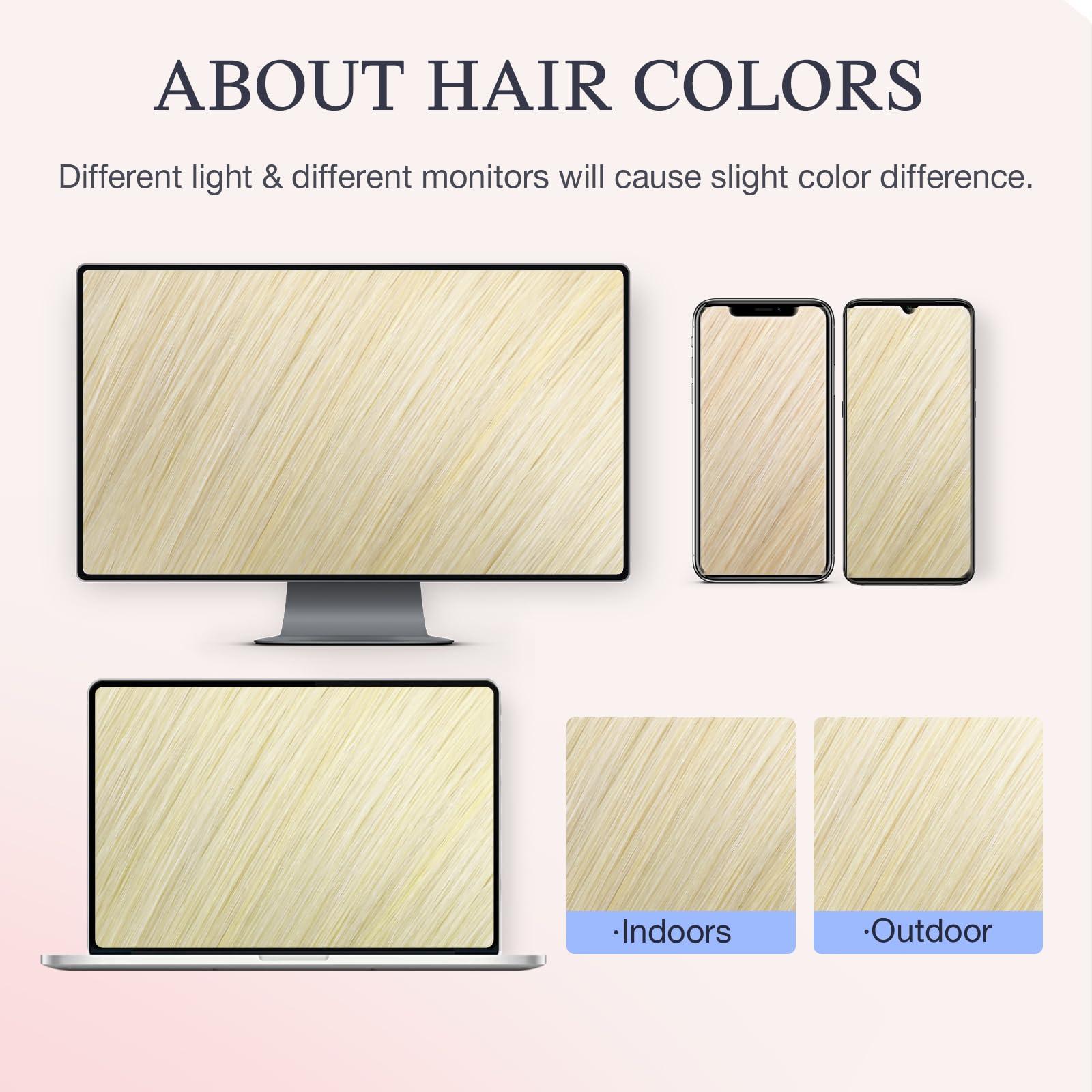 DOORES DOORES Clip in Hair Extensions Human Hair 18 inch 110g 7pcs, Platinum Blonde Virgin Human Hair Clip in Extensions, Invisi Edge Clip in, Silky Straight Human Hair Extensions for Women