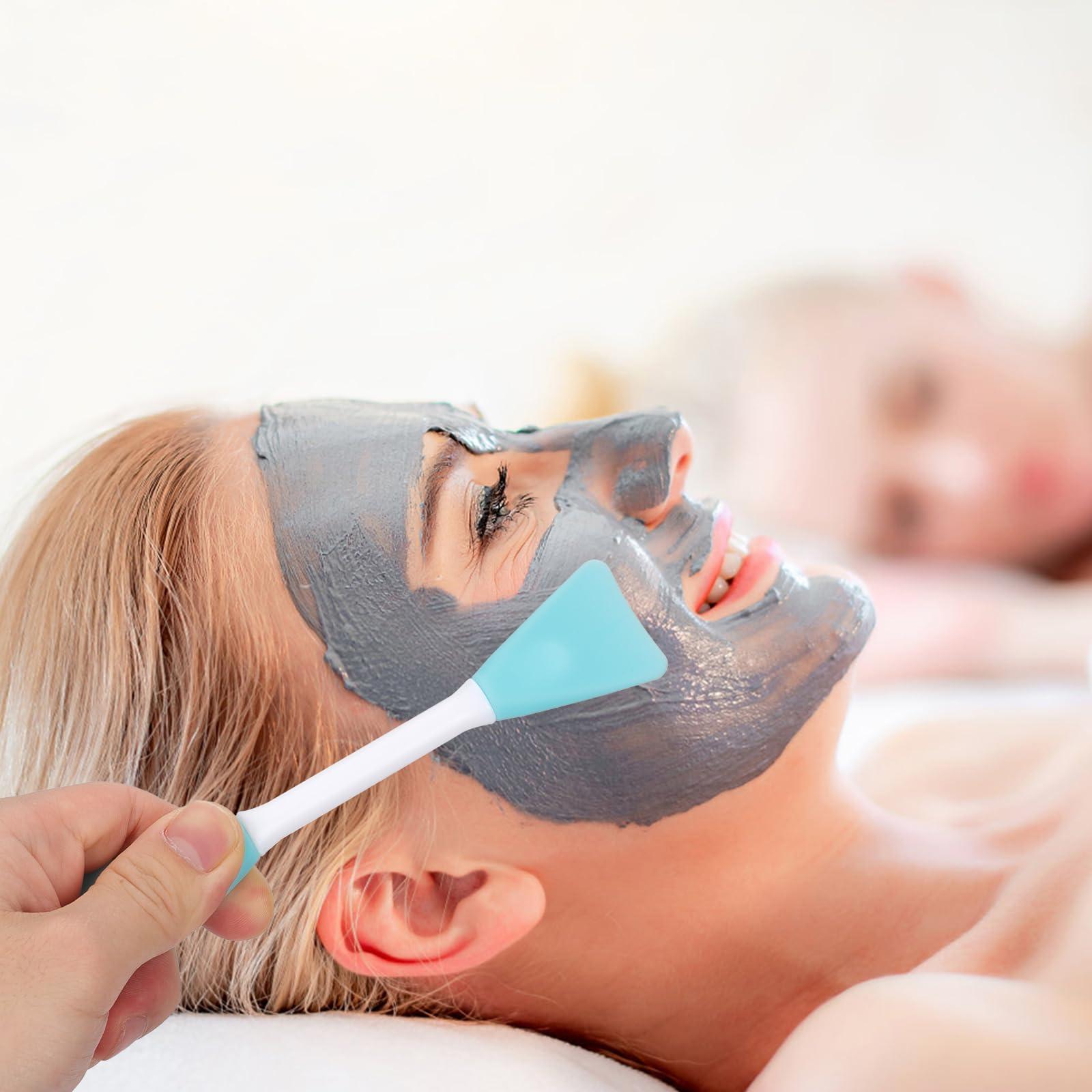 XIHIRCD 4pcs Silicone Face Mask Applicator, Dual-Head Mask Brushes Facial Mask Brush Applicator Soft Face Mask Spatula Beauty Brush Tool for Applying Mud Mask Lotion Skincare Cream (4 Colors)