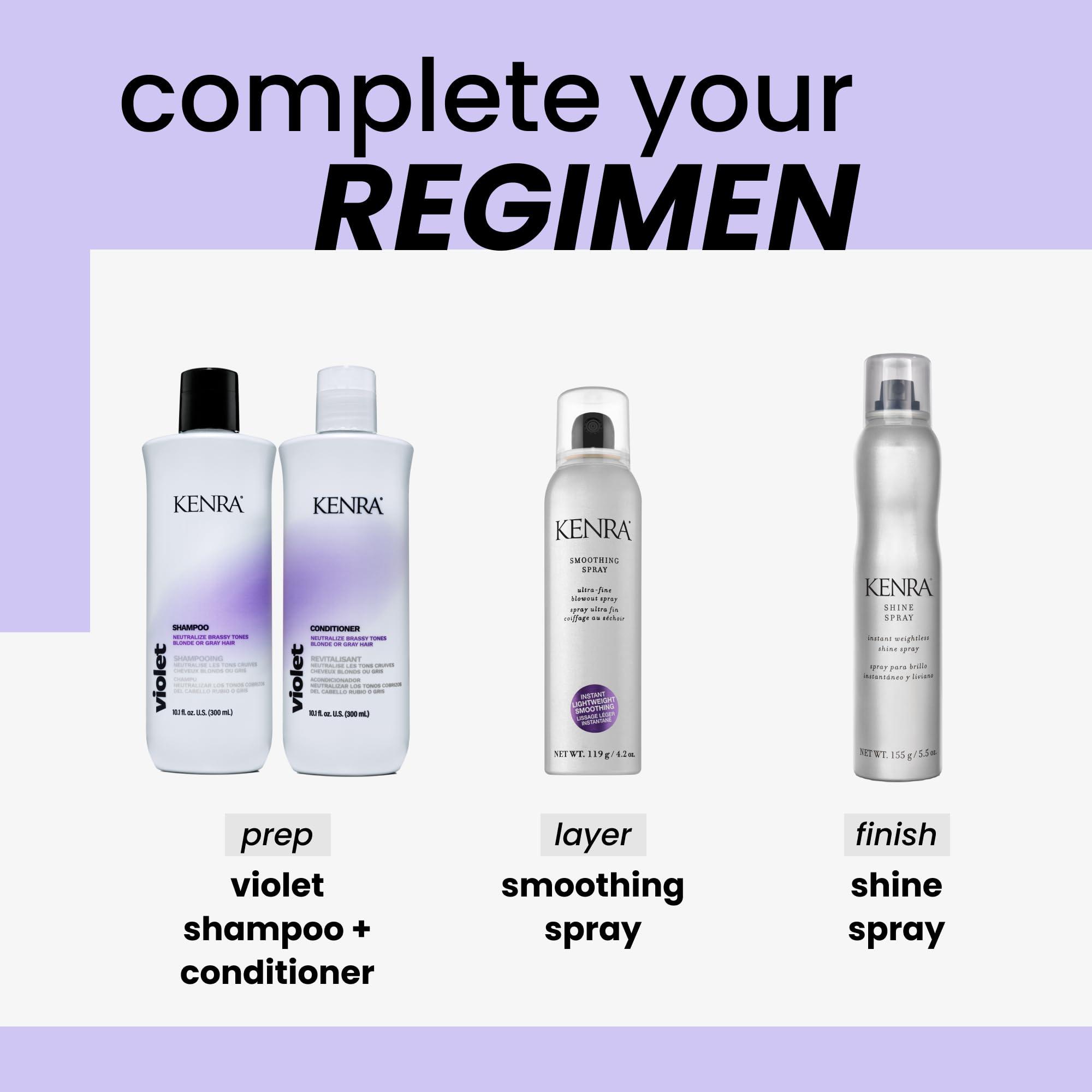 Kenra Professional Kenra Violet Shampoo & Conditioner Set | Eliminates Brassy Tones | Purple Pigment + Deposit | Neutralizes Yellow | Moisturizes Processed Hair | Enhances Vibrancy of Blonde or Gray Hair | Liter Duo