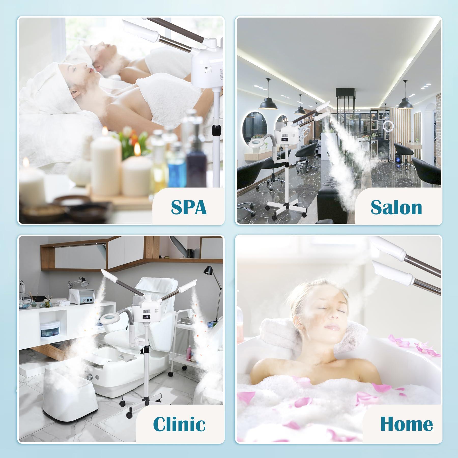 Nova Microdermabrasion Professional 3 in 1 Facial Steamer for Face Deep Cleaning Ozone Face Steamer with 5X Magnifying Lamp Hot Cool Mist Function for Salon Spa Home Beauty Equipment (3 in 1 Facial Steamer)