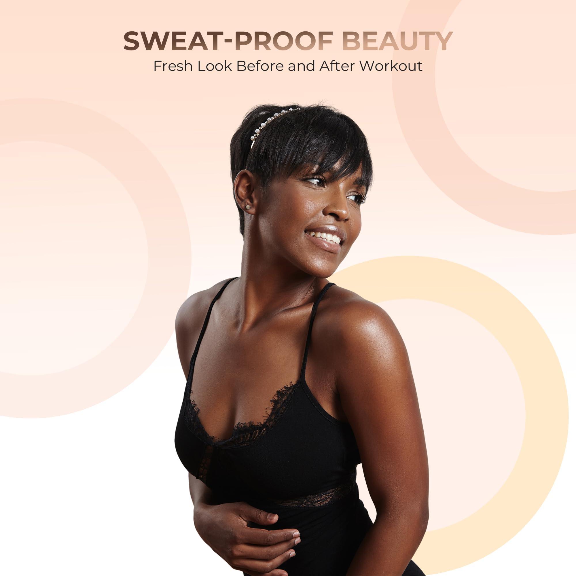 Sweet Face Minerals TRIO WITH BRUSHES (EBONY) Full Size Kit Mineral Makeup Brush Set Foundation Concealer Blush Bare Face Sheer Powder Cover