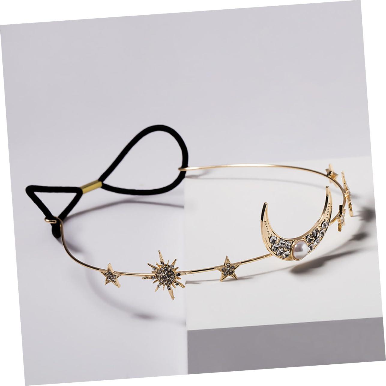 Beatifufu Beatifufu 1pc Bridal Headdress Stars Moon Crown Rhinestone Tiara for Wedding Bridesmaid Hair Accessory