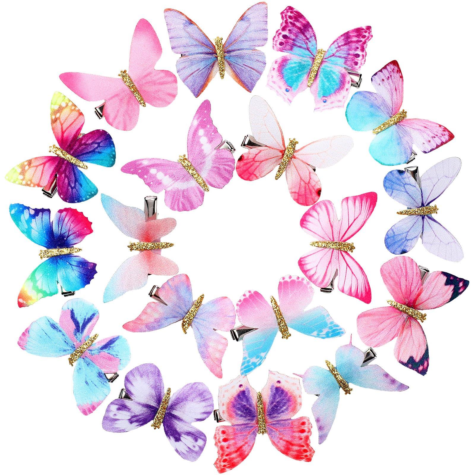 Boao Boao 18 Pieces Glitter Butterfly Hair Clips for Girls Teens Women Hair Accessories (Dreamy Style)
