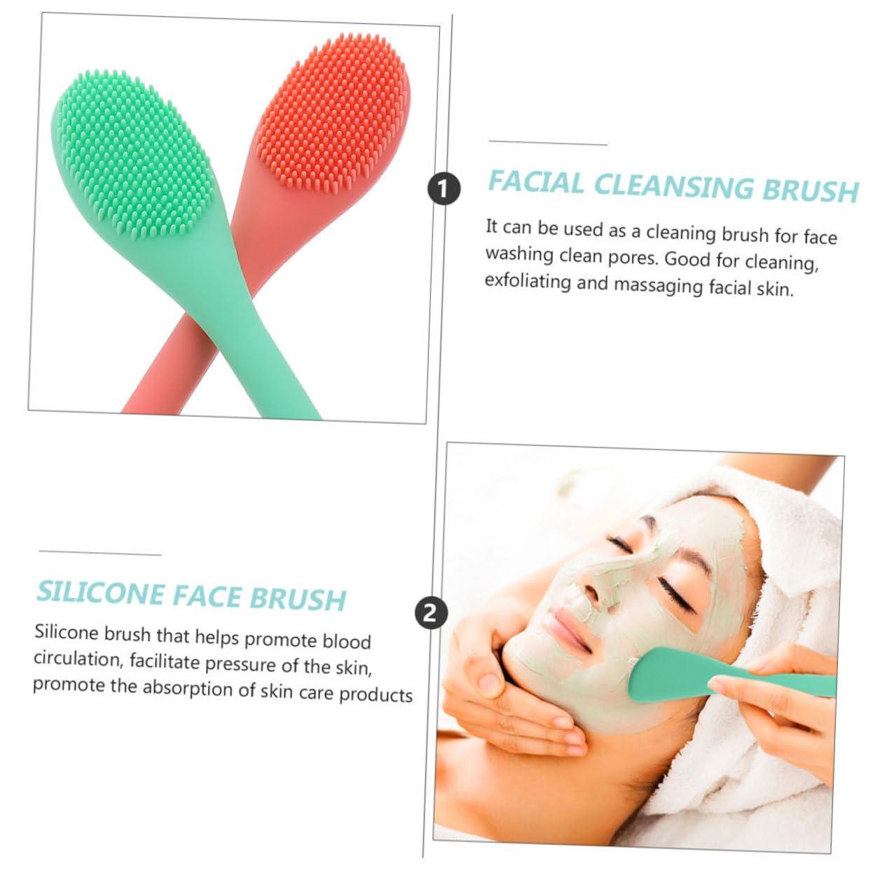 HONMEET HONMEET 2pcs Dual Sided Facial Cleansing Brush Set Gentle Face Wash Tool for Deep Cleaning Makeup Removal & Massage Includes 1 Pine & 1 Brush