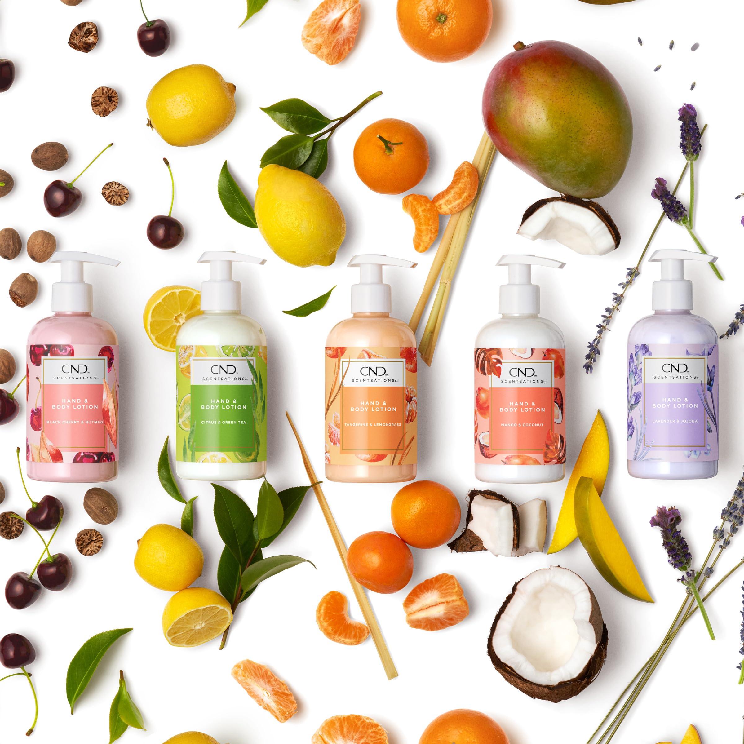 CND CND Scentsations Hand & Body Lotion, Deep Moisturizing and Hydrating Formula for Dry Damaged Skin, Dermatologically Tested, Black Cherry & Nutmeg, 8.3 fl. oz