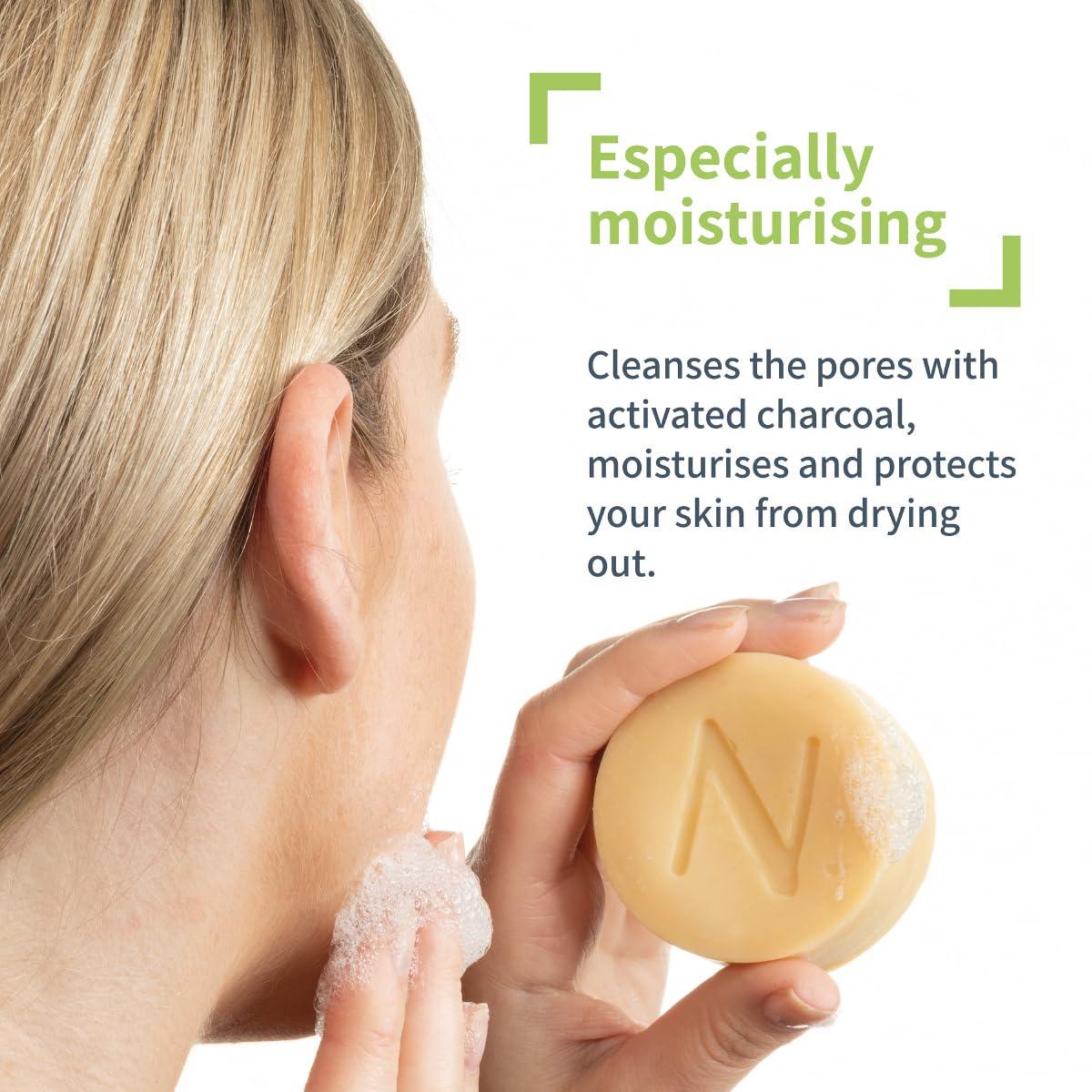 Niyok Niyok Natural Cosmetics Solid Moisturizing Face Wash Bar, For Normal to Sensitive Skin, Patchouli Scent, 80g