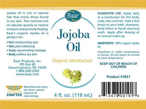 Baar Organic Jojoba Oil, 4 fluid ounce