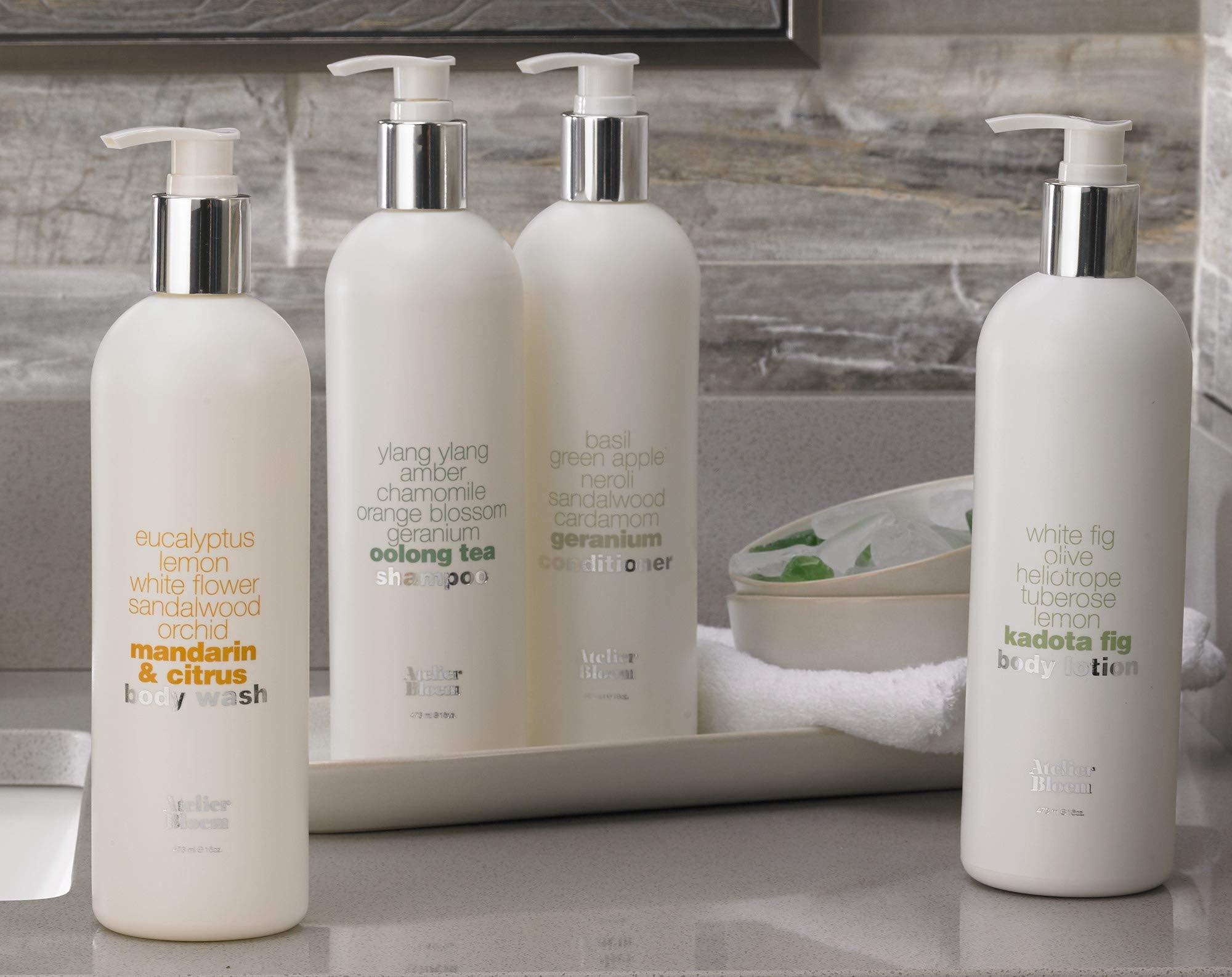 Kimpton Style Atelier Bloem Bath & Body Set - Mandarin Citrus Body Wash, Kadota Fig Lotion, Oolong Tea Shampoo, Geranium Conditioner - Kimpton Hotel Collection