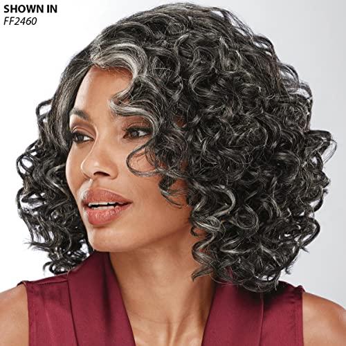 Especially Yours Especially Yours Tyra Wig Glamorous Shoulder-Length Wig with Voluminous Bouncy Corkscrew Curls, Natural-Looking Hand-Tied Lace Part/Runway Shades of Black and Black with Highlights