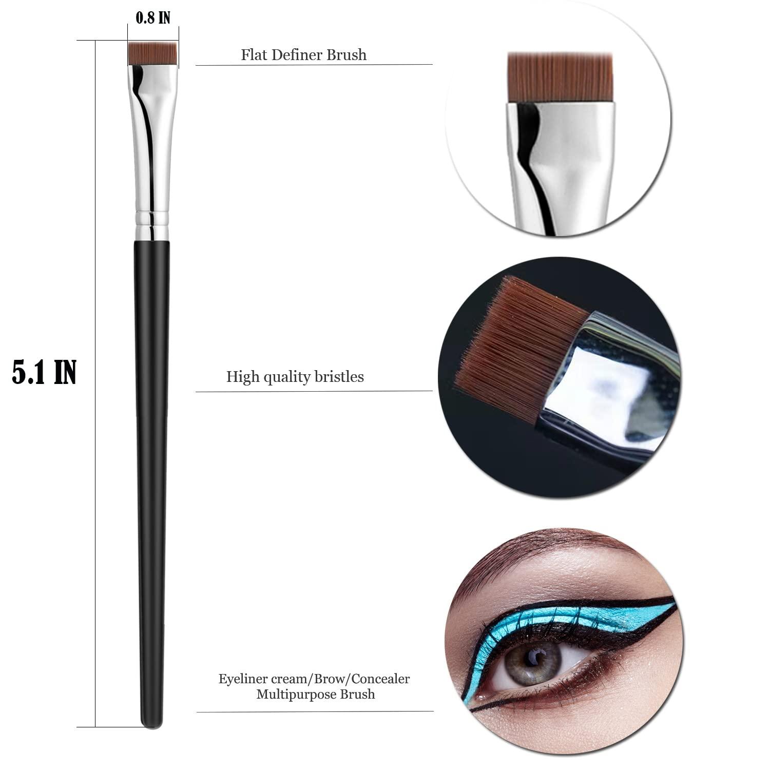 JASSINS Fine Angled Eyeliner Brush, JASSINS Ultra thin Precision EyeLiner Makeup Brushes Set, Fine Point Eyeliner Brush, Synthetic Bristles Eye Makeup Tool (3 Pcs)