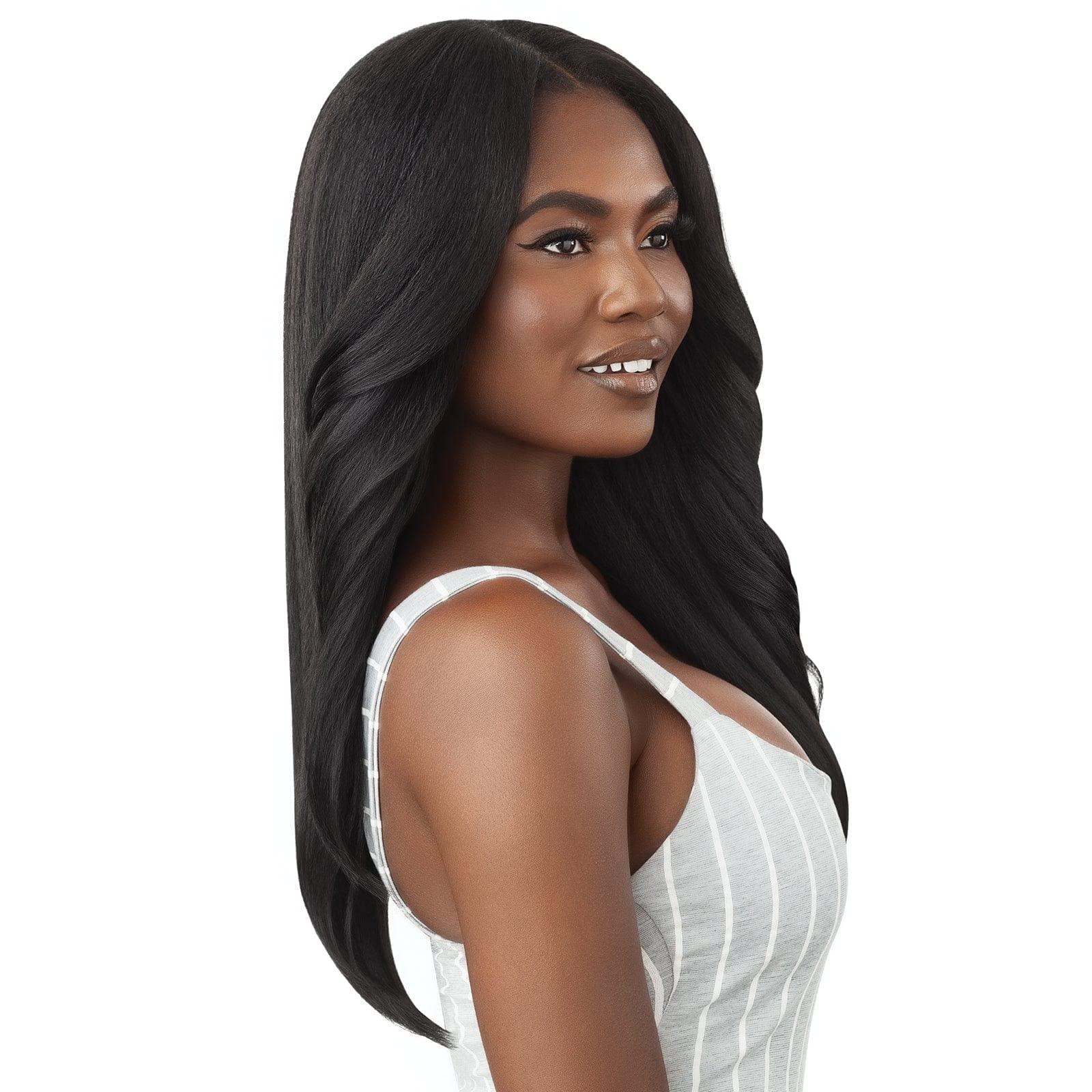 Big Beautiful Hair Outre Big Beautiful Human Hair Blend U Part Cap Leave Out Wig DOMINICAN BLOWOUT 22\" (DR4/2T27613)