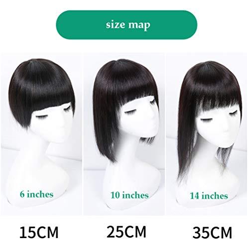 Susanki Women's Hair Topper with Bangs for Thinning Hair Clip in Real Human Hair Toupee Hairpieces, 14" Off Black