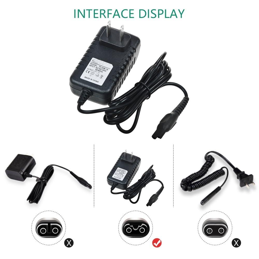 Dysead Dysead AC Adapter Compatible with HQ6 HQ7 HQ8 HQ9 RQ10 Series RQ11 RQ12, RQ1005 RQ1050X, RQ1051 RQ1061 RQ1065 RQ1070 RQ1076 RQ1080,RQ1180A, Shaver/Hair Clipper All-in-One Adjustable Charger Power