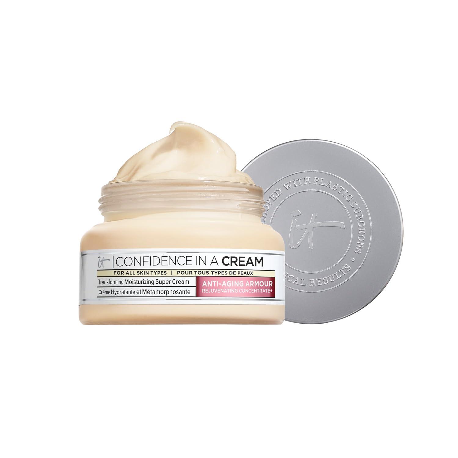IT Cosmetics IT Cosmetics Confidence in a Cream Full Size - Hydrating & Anti Aging Face Moisturizer, Visibly Reduces Fine Lines, Wrinkles & Signs of Aging, Repairs Skin Barrier, With Squalane & Ceramides - 2 fl oz