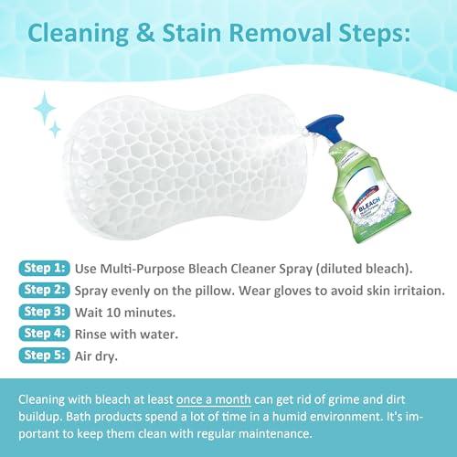 Sunlit Sunlit Bath Jello Mini Gel Bath Pillows, Lumbar Pillow for Bathtub, Back Support Pillow, Gel Pillow with Non-Slip Suction Cups for Lumbar, Back Rest Support, Transparent White