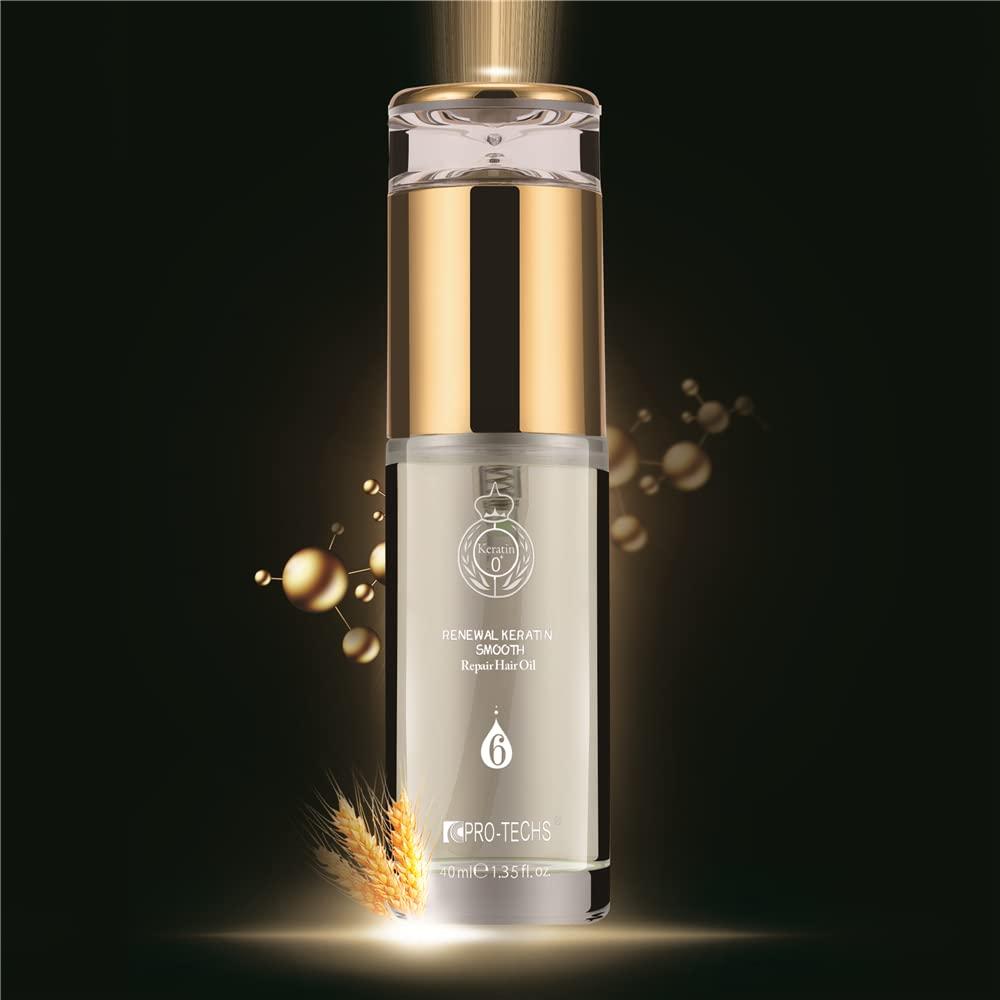 PRO-TECHS Pro-Techs Renewal Keratin-Argan Oil- Botanical Complex +Vitamin A Super Repair Hair Oil for Dry, Damaged Hair- Leave-in Formula- Lightweight- Breakage Reducer