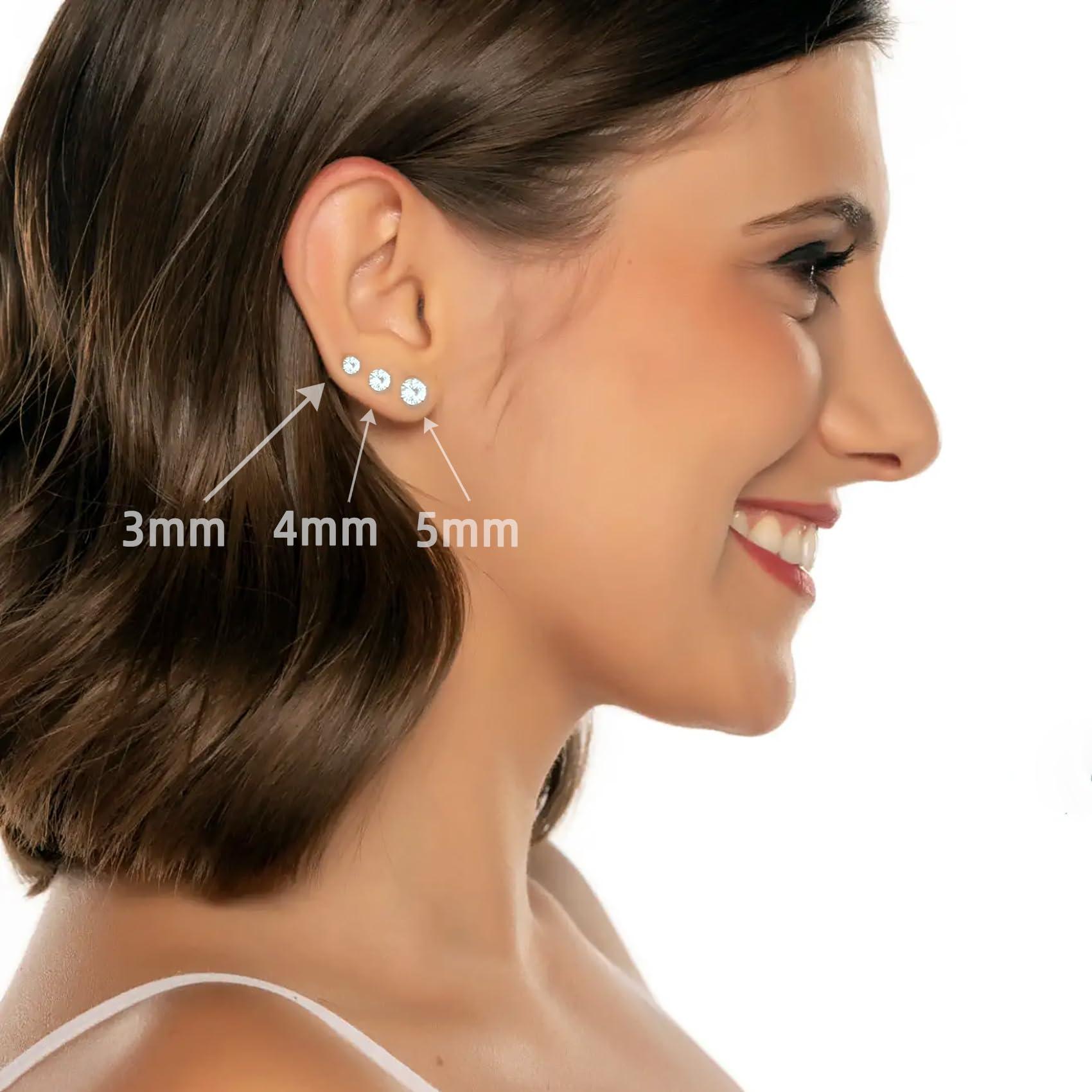 Novopiercing 24 Pcs Ear Piercing Kit Disposable Ear Piercing Gun Kit with 8 Pcs Self Piercing Gun and 8 Pcs Earrings Stud 8 Pcs Cleaning Pads