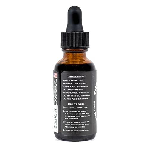 Badass Beard Care Badass Beard Care Beard Oil For Men - The Bushwhacker Scent 1 oz - All Natural Ingredients Keeps Beard and Mustache Full Soft and Healthy