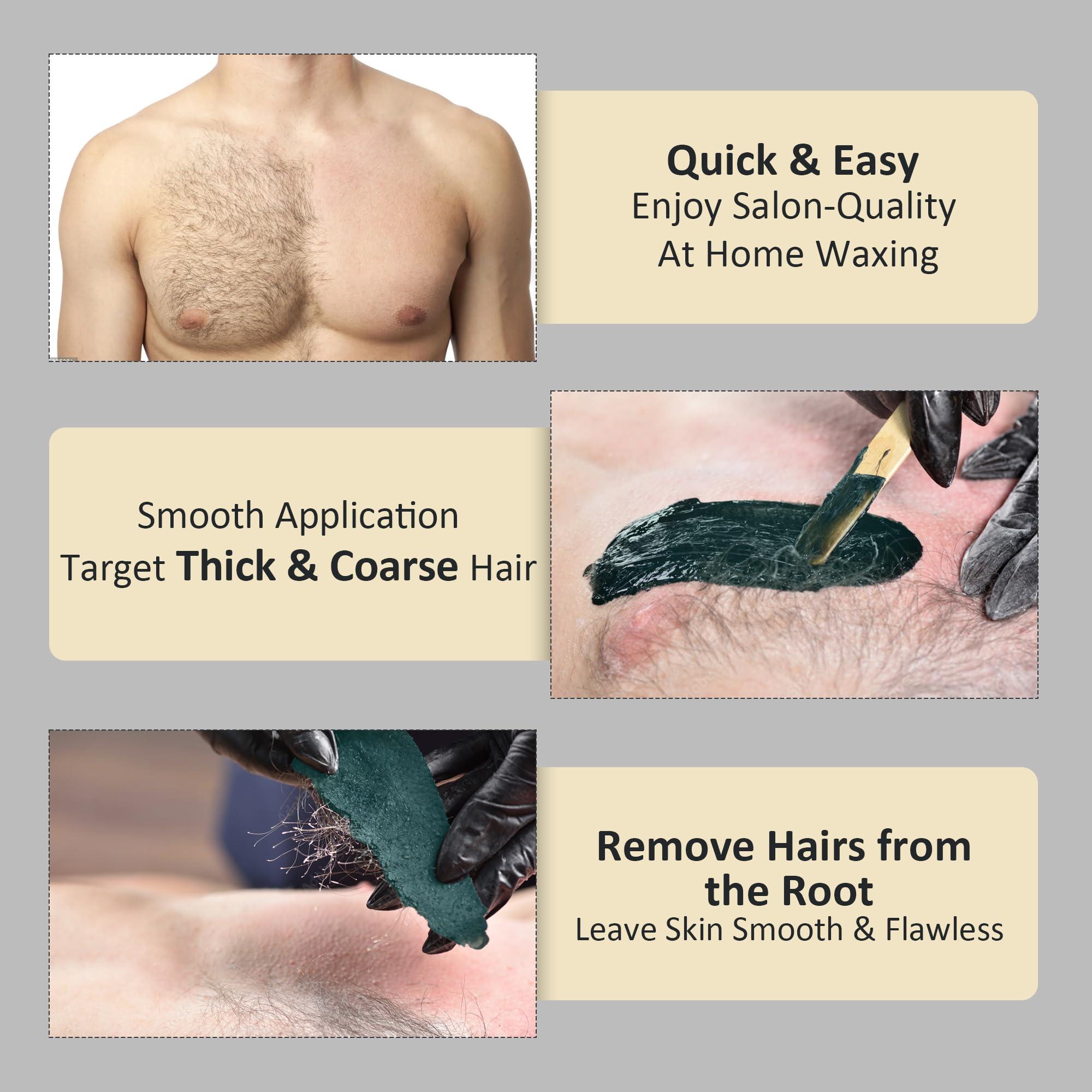 Maxpearl Maxpearl Waxing Kit for Men, Silicone Liner with Hard Wax Beads (3.15LB total) & Wax Accessories for Coarse Male Body Hair - Nose, Eyebrows, Face, Mustache, Underarms, Back, Chest, Legs and More