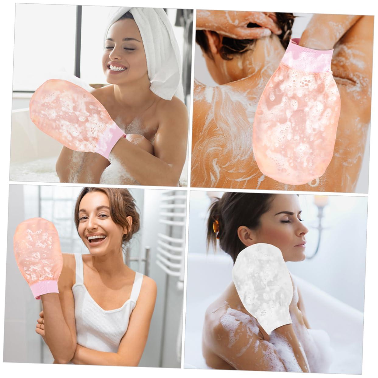 WOONEKY WOONEKY 2pcs Wipe Loofah Gloves Loofah Back Scrubber Asian Italy Towel Shower Mittens Exfoliating Mitt Glove Exfoliating Loofah Pad Body Sponge Scrub Shower Glove Pouf Silk