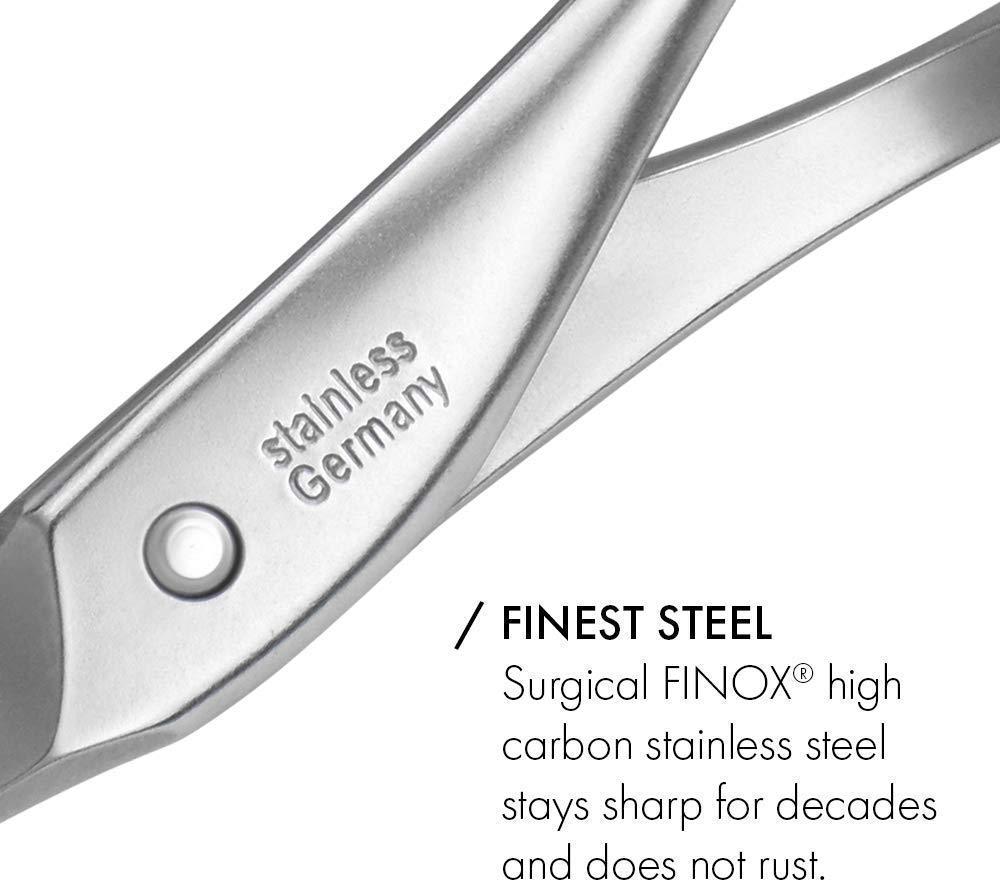 GERmanikure GERMANIKURE 8pc Manicure Set in Leather Case - FINOX Stainless steel tools handmade in Solingen Germany – Professional Nail and Cuticle Care