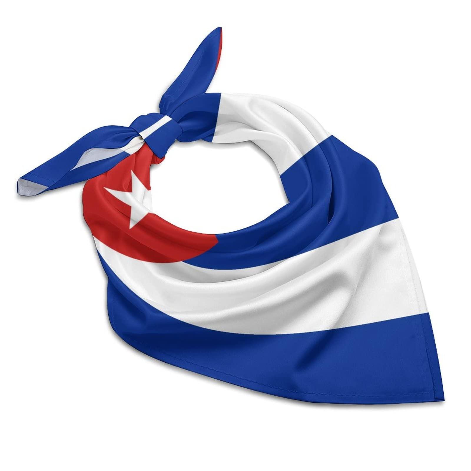 Calculay Cuban Flag Bandana Turban Headband Head Wrap Square Wristband Decorative Hair Accessories 25\"x25\"
