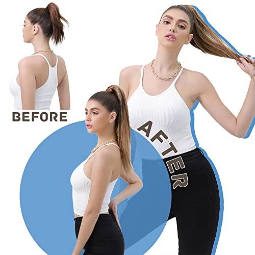 Hairro Hairro Ponytail Extension Human Hair Black Pony Tail Extensions Real Hair Wrap Around Ponytails Clip On Ponytail Hairpieces Remy Hair Piece Clip In Ponytail For Women 14inch 80g #01 Dark Black