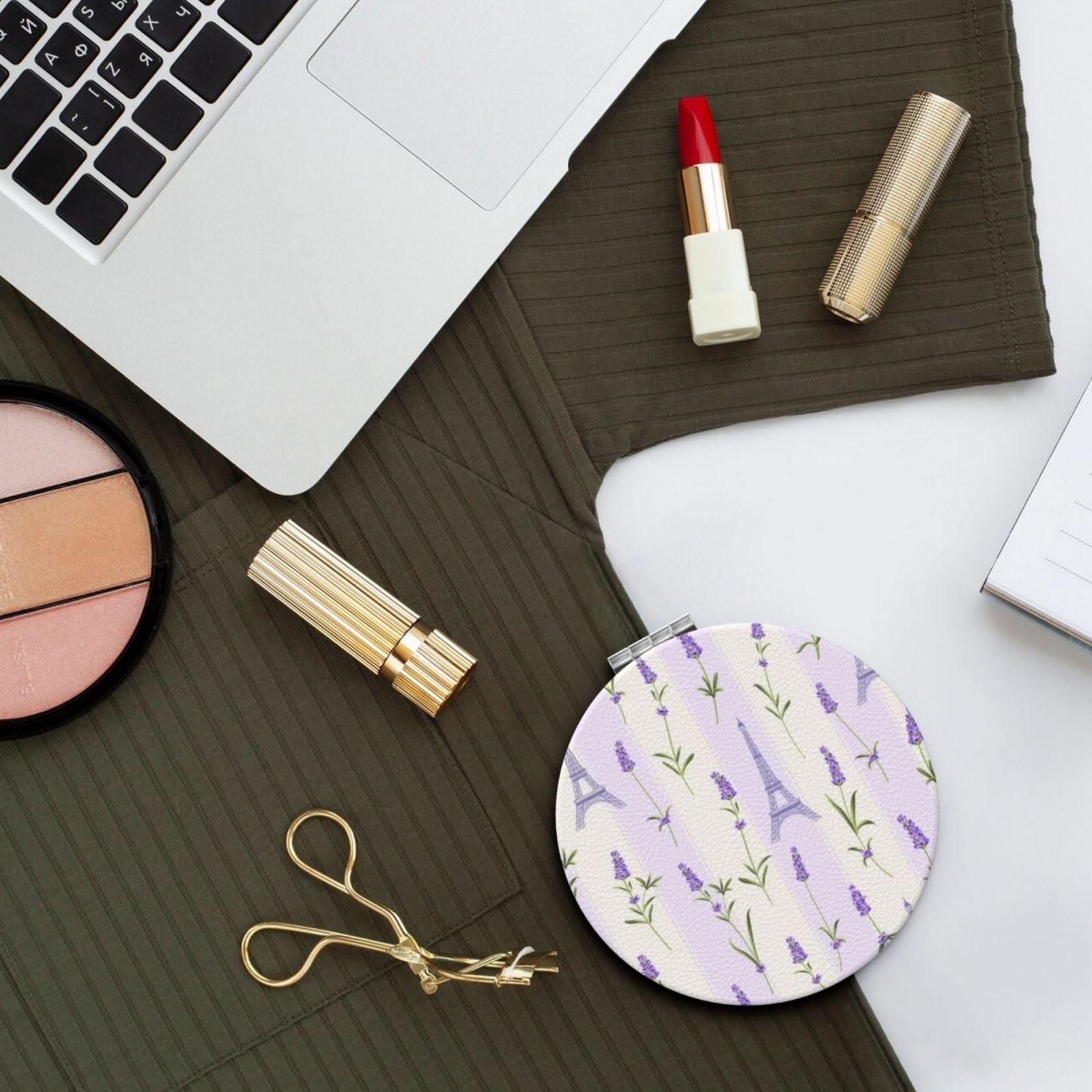 Ncpkcb Ncpkcb Lavender Eiffel Tower Mini Makeup Mirror Portable Pocket Cosmetic Mirror Folding Compact Mirror